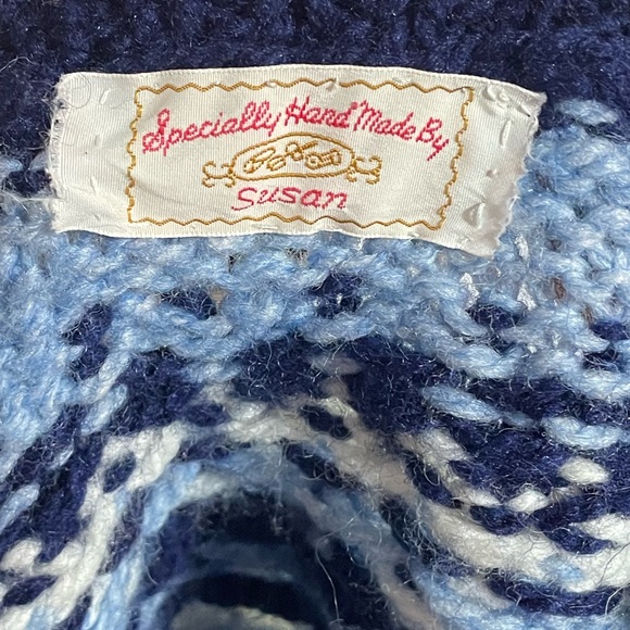 SOLD — Hand Knitted Fair Isle Long Sleeve Pullover Sweater - Picture 8 of 8